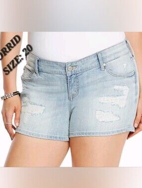 Torrid Women's Plus Size Distressed Denim Shorts Size 20 (2XL)